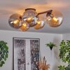 Gastor ceiling light, globe light Amber, Smoke-coloured, 5-light sources