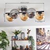 Gastor ceiling light, globe light Amber, Smoke-coloured, 5-light sources