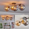 Gastor ceiling light, globe light Amber, Smoke-coloured, 4-light sources