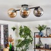 Gastor ceiling light, globe light Amber, Smoke-coloured, 4-light sources