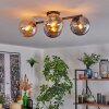 Gastor ceiling light, globe light Amber, Smoke-coloured, 4-light sources