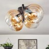 Gastor ceiling light, globe light Amber, clear, 4-light sources