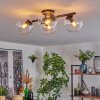 Gastor ceiling light, globe light clear, 4-light sources