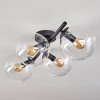 Gastor ceiling light, globe light clear, 4-light sources