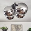 Gastor ceiling light, globe light chrome, Smoke-coloured, 4-light sources