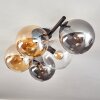 Gastor ceiling light, globe light Amber, clear, Smoke-coloured, 5-light sources