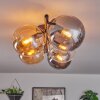 Gastor ceiling light, globe light Amber, clear, Smoke-coloured, 5-light sources