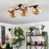 Gastor ceiling light, globe light Amber, 5-light sources