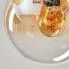 Gastor ceiling light, globe light Amber, clear, 5-light sources