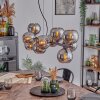 Gastor hanging light, globe light, pendant light chrome, Smoke-coloured, 10-light sources