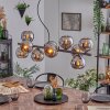 Gastor hanging light, globe light, pendant light chrome, Smoke-coloured, 10-light sources