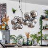 Gastor hanging light, globe light, pendant light chrome, Smoke-coloured, 10-light sources