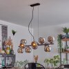 Gastor hanging light, globe light, pendant light chrome, Smoke-coloured, 10-light sources