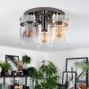 Hasvik ceiling light, ceiling spotlight chrome, black, 3-light sources