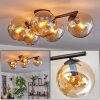 Gastor ceiling light, globe light Amber, 5-light sources