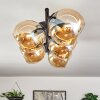 Gastor ceiling light, globe light Amber, 5-light sources