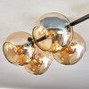 Gastor ceiling light, globe light Amber, 5-light sources