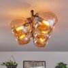 Gastor ceiling light, globe light Amber, 5-light sources