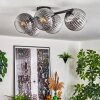 Gastor ceiling light, globe light clear, Smoke-coloured, 5-light sources