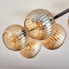 Gastor ceiling light, globe light Amber, 5-light sources