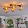 Gastor ceiling light, globe light Amber, 5-light sources