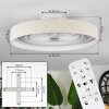 Benasal ceiling light, Ceiling fan light LED white, 1-light source, Remote control