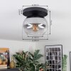 Apedo ceiling light, globe light clear, Smoke-coloured, 1-light source