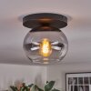 Apedo ceiling light, globe light clear, Smoke-coloured, 1-light source