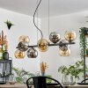 Gastor hanging light, globe light, pendant light Amber, chrome, Smoke-coloured, 10-light sources