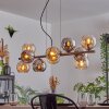 Gastor hanging light, globe light, pendant light Amber, chrome, Smoke-coloured, 10-light sources