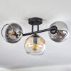 Koyoto ceiling light, globe light Amber, chrome, Smoke-coloured, 3-light sources