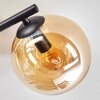 Gastor ceiling light, globe light Amber, 3-light sources