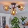 Gastor ceiling light, globe light Amber, 3-light sources