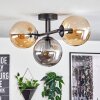 Gastor ceiling light, globe light Amber, Smoke-coloured, 3-light sources