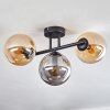 Gastor ceiling light, globe light Amber, Smoke-coloured, 3-light sources