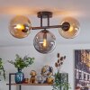 Gastor ceiling light, globe light Amber, Smoke-coloured, 3-light sources