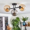 Gastor ceiling light, globe light Amber, Smoke-coloured, 3-light sources