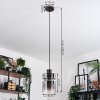 Hasvik hanging light, pendant light chrome, black, 1-light source