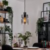 Hasvik hanging light, pendant light chrome, black, 1-light source