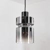 Hasvik hanging light, pendant light chrome, black, 1-light source