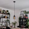 Hasvik hanging light, pendant light chrome, black, 1-light source