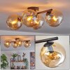 Koyoto ceiling light, globe light Amber, 4-light sources