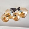 Koyoto ceiling light, globe light Amber, 4-light sources