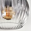 Koyoto ceiling light, globe light clear, Smoke-coloured, 3-light sources