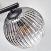 Koyoto ceiling light, globe light clear, Smoke-coloured, 3-light sources