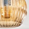 Koyoto ceiling light, globe light Amber, 3-light sources