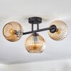 Koyoto ceiling light, globe light Amber, 3-light sources