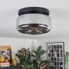 Boza ceiling light, globe light Smoke-coloured, 1-light source