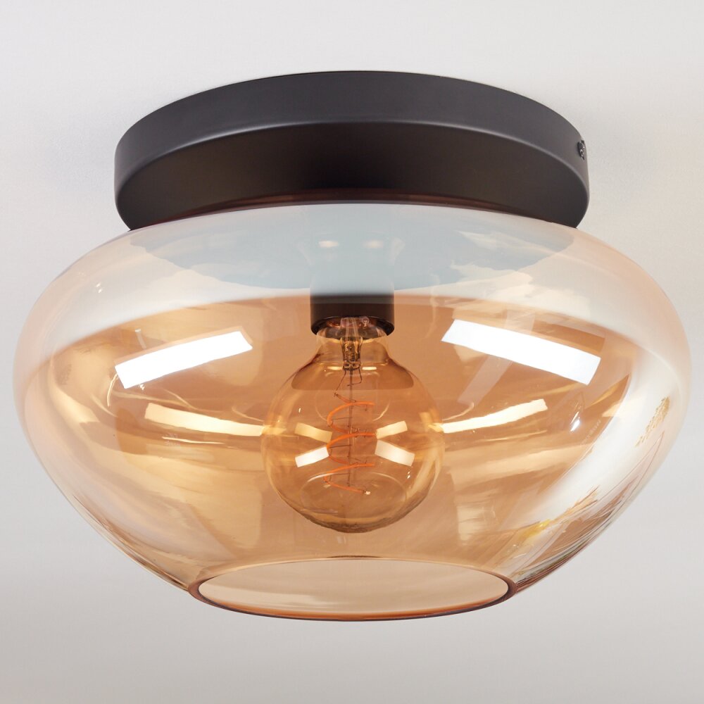 Mertola ceiling light, globe light Amber, 1-light source
