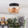 Mertola ceiling light, globe light Amber, 1-light source